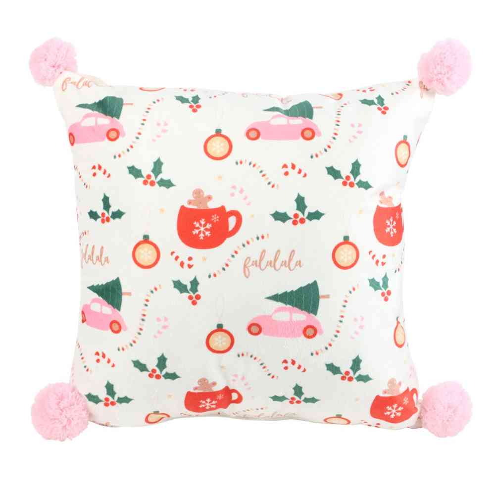 Something Different - Square Sugarplum Fun Christmas Print Cushion - Multicolours
